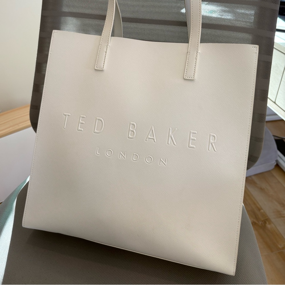 Ted Baker White Large Icon Embossed Tote